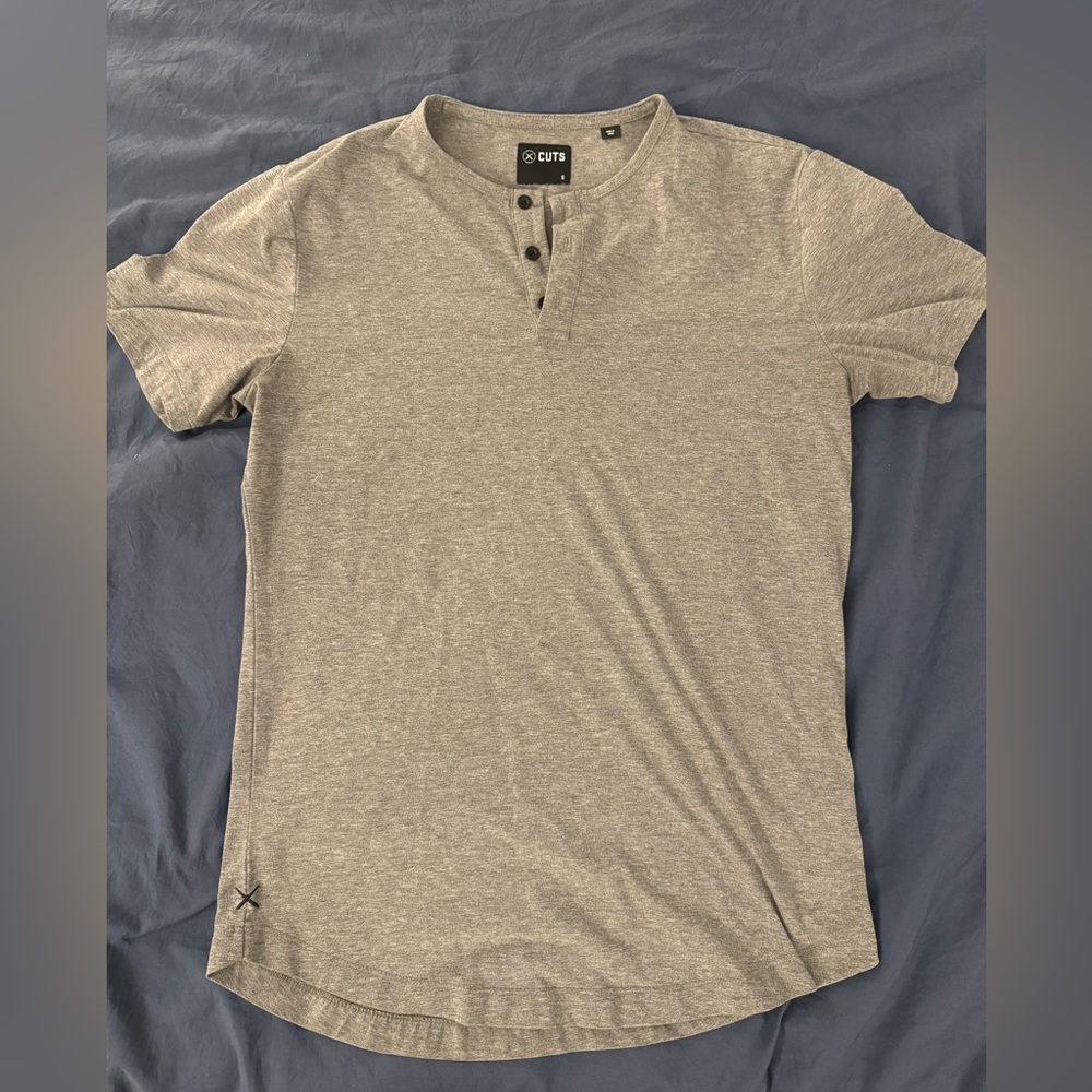 Cuts Henley Heather Gray Size Small